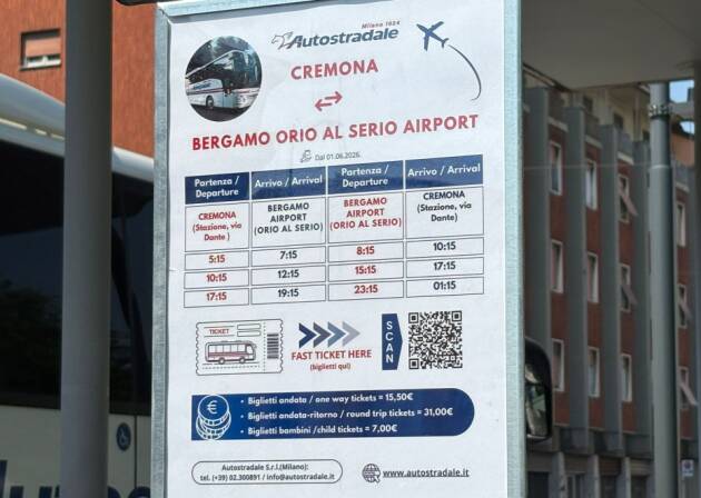Nuovo collegamento da Cremona a Orio: Autostradale sostiene il turismo lombardo