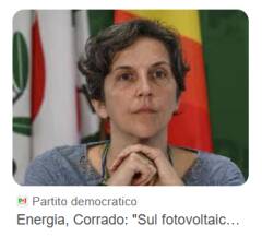 Energia: Corrado (PD), no a fondi coesione per coprire distorsioni mercato. 