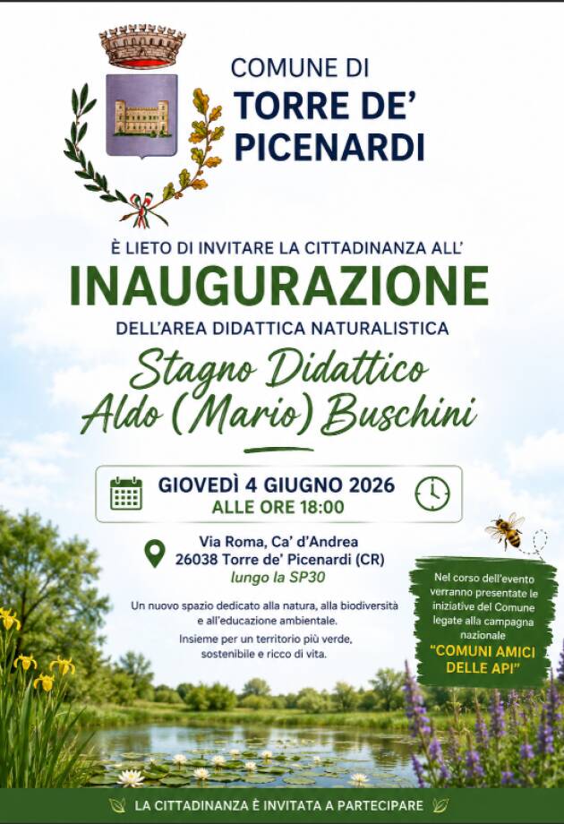 A CA’ D’ANDREA NASCE LO 'STAGNO DIDATTICO ALDO (MARIO) BUSCHINI'