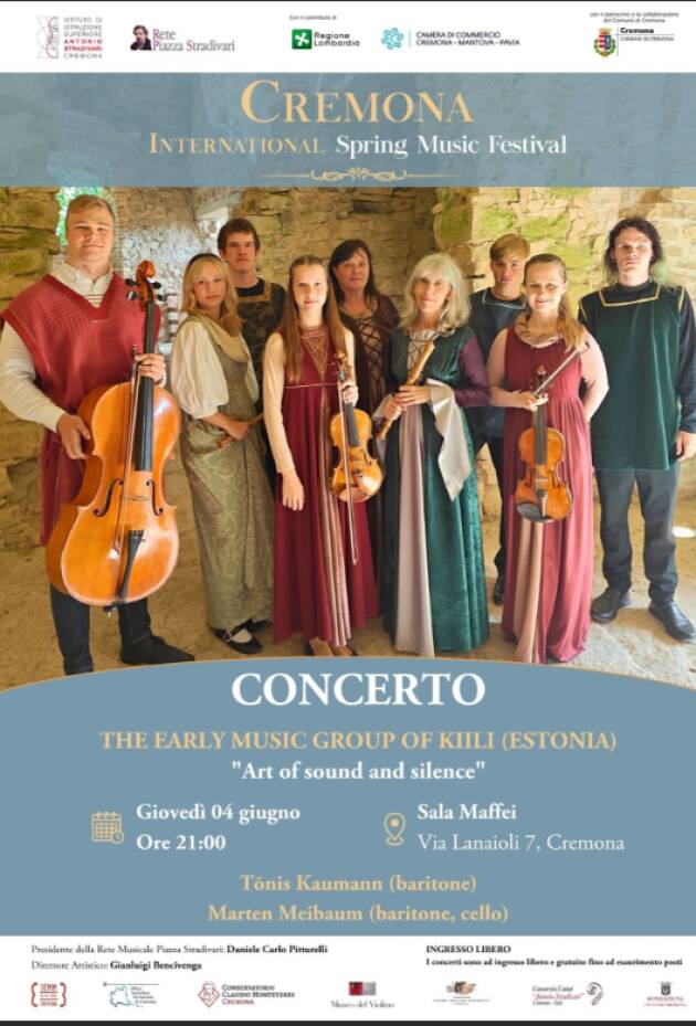 La musica antica a Cremona: dalla Estonia arriva il The Early Music Group of Kiili