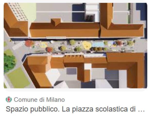 (MI) SPAZIO PUBBLICO. LA PIAZZA SCOLASTICA DI VIA SACCHINI DIVENTA UN’OASI VERDE 
