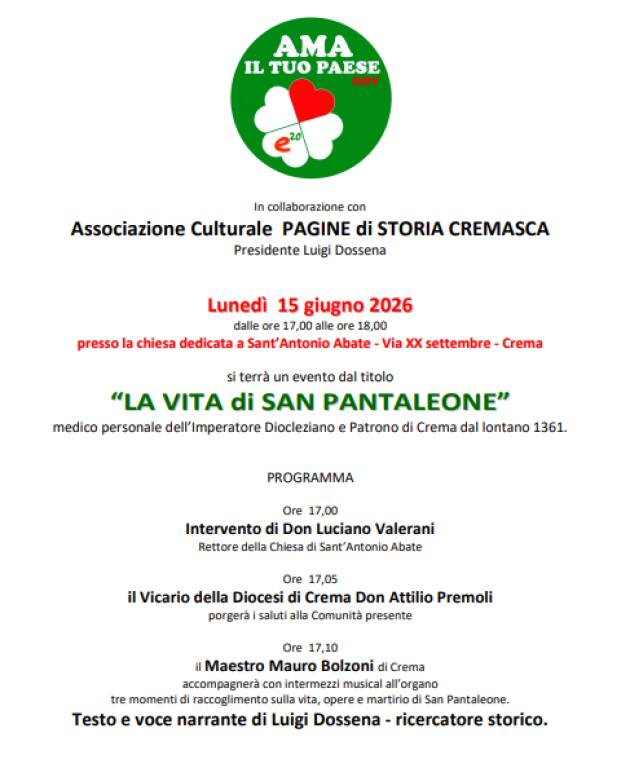 Alla scoperta di San Pantaleone, Santo Patrono della Città di Crema.