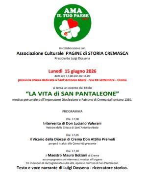 Alla scoperta di San Pantaleone, Santo Patrono della Città di Crema.