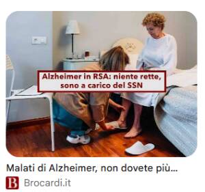 ALZHEIMER IN RSA, CASSAZIONE CONFERMA RETTA A CARICO DEL SSN. PILONI (PD)