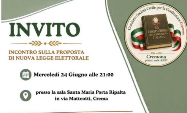 Nuova Legge Elettorale Meloni Incontro a Crema con il prof. Marco Ladu il 24 giugno