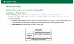 LINEA BRESCIA-PIADENA-PARMA/ MODIFICHE  CIRCOLAZIONE DEI TRENI 