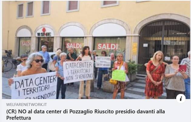 Data center a Pozzaglio, si compatta il fronte del NO
