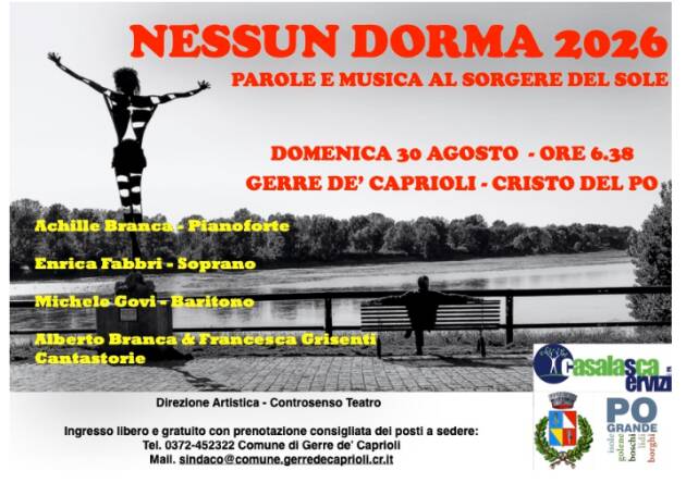Domenica 30 agosto torna il concerto all’alba “Nessun Dorma”