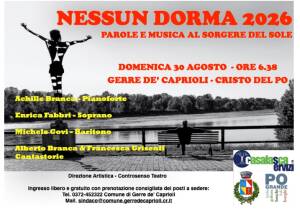 Domenica 30 agosto torna il concerto all’alba “Nessun Dorma” 