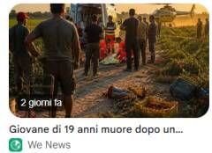 (PD) La morte del giovanissimo lavoratore nei campi di Stagno Lombardo drammatico 