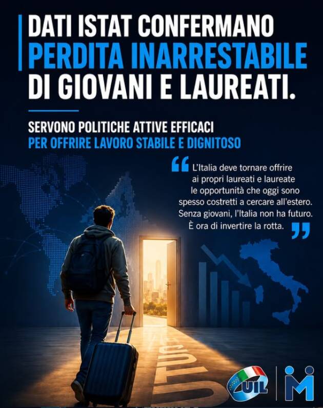 UIL l’Italia continua a subire una perdita inarrestabile di capitale umano qualificato.