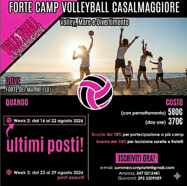 ISCRIVITI AL FORTE CAMP TARGATO VOLLEYBALL CASALMAGGIORE