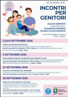 ASST Crema  Consultorio, gli eventi del mese di settembre 2026