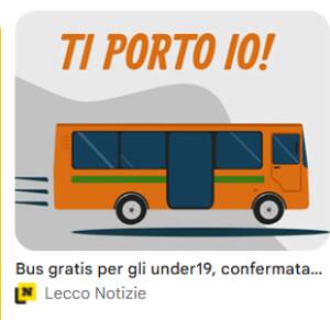  Lecco Bus gratuiti per gli under 19, confermata l'iniziativa 