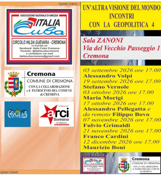 Italia Cuba Cremona presenta Un'altra visione del mondo