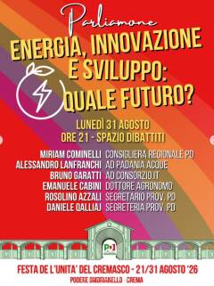 Lunedì 31 agosto a Festa dell'Unità  Crema chiude e da appuntamento al 2027