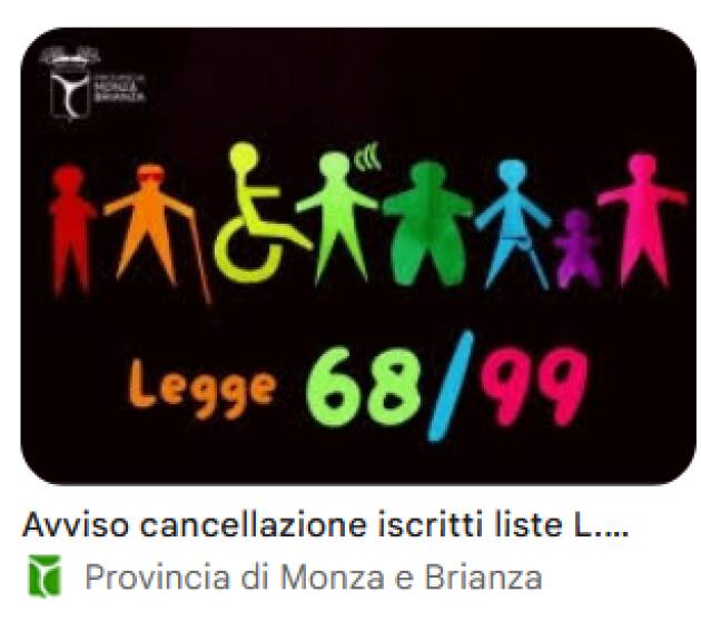Cremona AVVISO DI SELEZIONE PER DUE POSTI ISCRITTI L. 68/99
