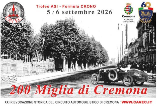 CAVEC Conferma 200 miglia di Cremona per il 5-6 settembre 2026