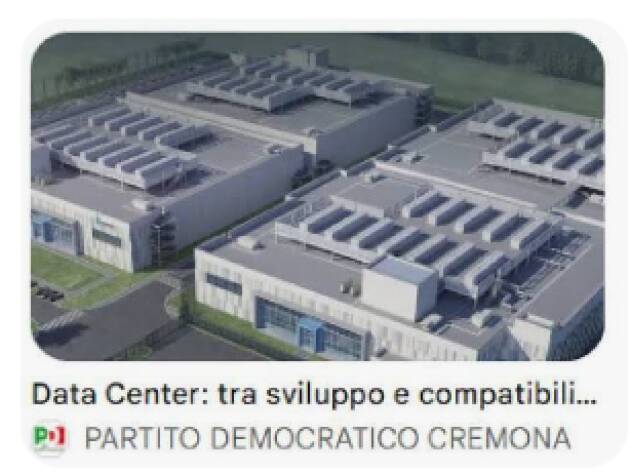 Data Center di Pozzaglio parte la mobilitazione Appello a tutto il territorio