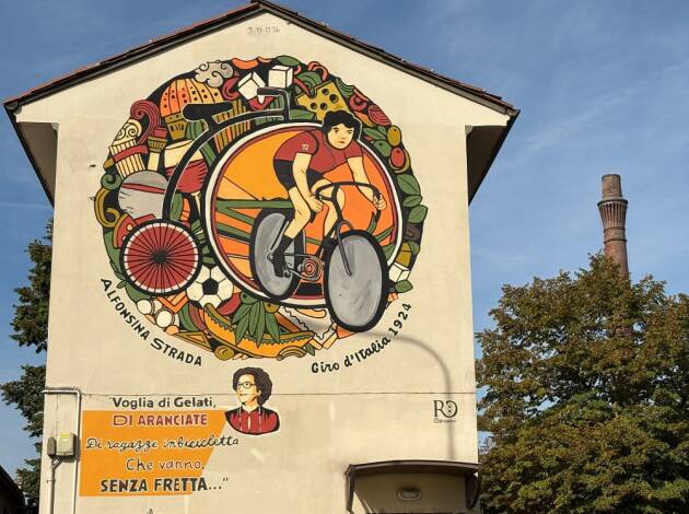 (CR) Alfonsina Strada e Mara Soldi Maretti, inaugurato il murale di via Vecchia