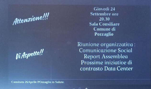 A Pozzaglio incontro per definire inizitive di contrasto al progetto Data Center