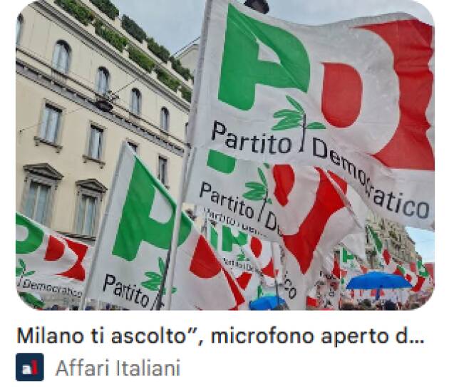 Milano: Pd, prima il programma e la coalizione poi la scelta del candidato sindaco