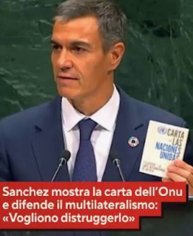 Il discorso di Pedro Sánchez all'ONU molto duro nei confronti di Trump eNetanyahu