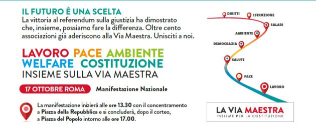 CGIL La Via Maestra Manifestazione a ROMA  il 7 ottobre 2026