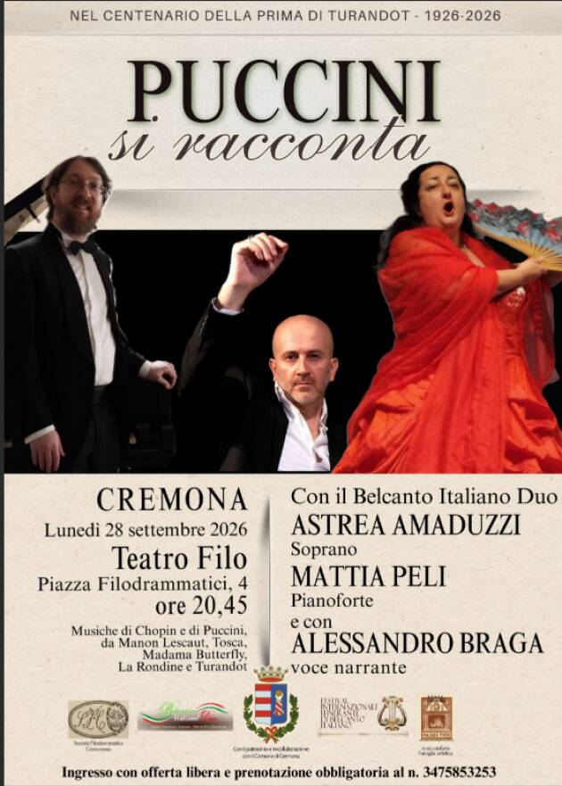 (CR) Al Teatro Filo va in scena PUCCINI SI RACCONTA