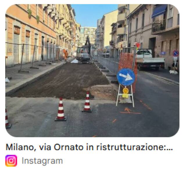 (MI) OPERE PUBBLICHE. VIA ORNATO, DAL 6 OTTOBRE LA RIQUALIFICAZIONE DELLA STRADA