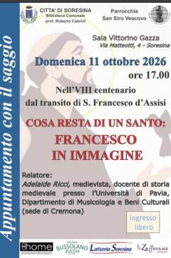 Soresina Appuntamento con il saggio, Cosa resta di un santo: Francesco immagine.