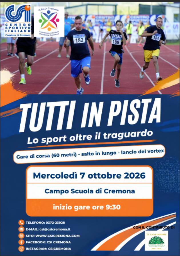 (CR) CSI Tutti in Pista - Lo Sport oltre il traguardo In arrivo