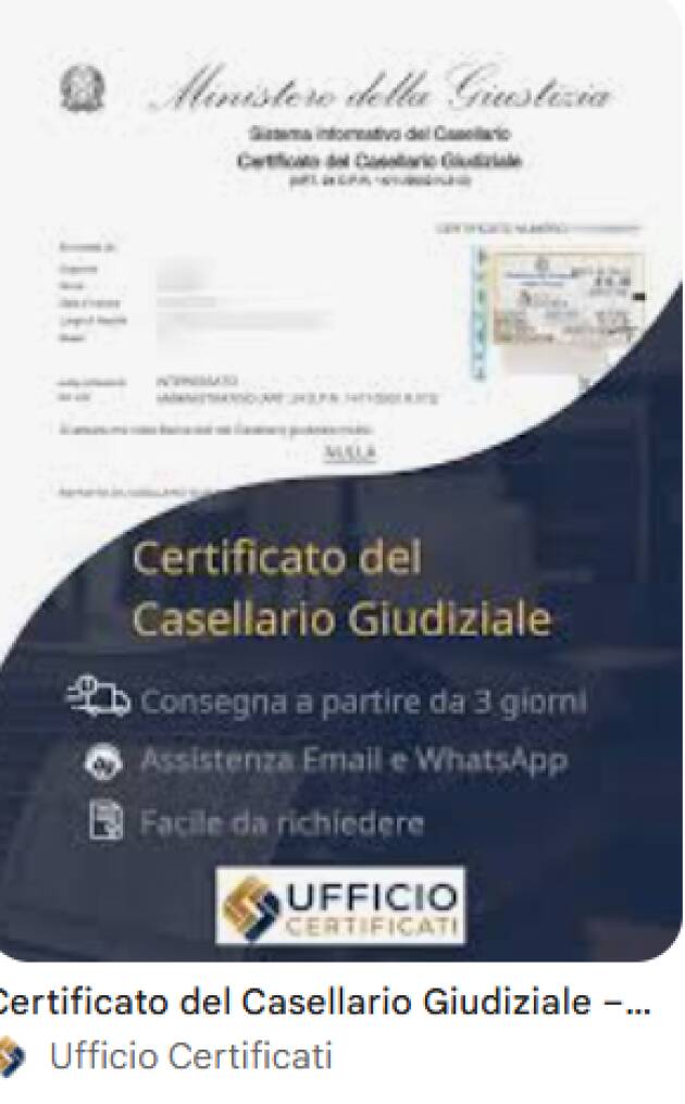 (CR) Il certificato del Casellario giudiziale scaricabile anche online