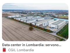 Data Center, CGIL Lombardia: Non basta attrarre investimenti