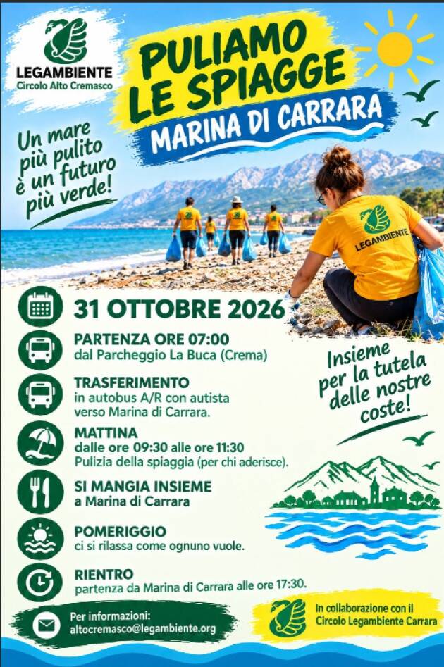 Crema Puliamo le spiagge di Marina di Carrara