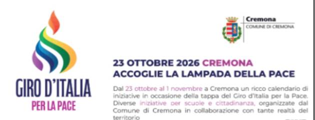 Giro d'Italia per la Pace dal 23 ottobre al 1° novembre a Cremona