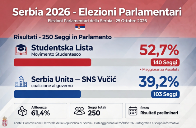 Lista studentesca al 52,7% conquista la maggioranza assoluta. Festa a Belgrado.