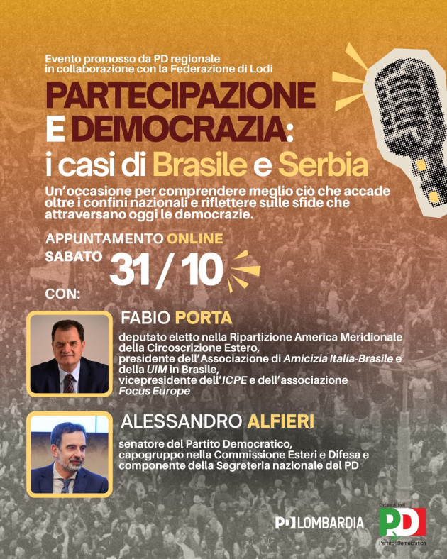 Elezioni Brasile e Serbia sconfitta la destra Incontro on line del PD Lombardo